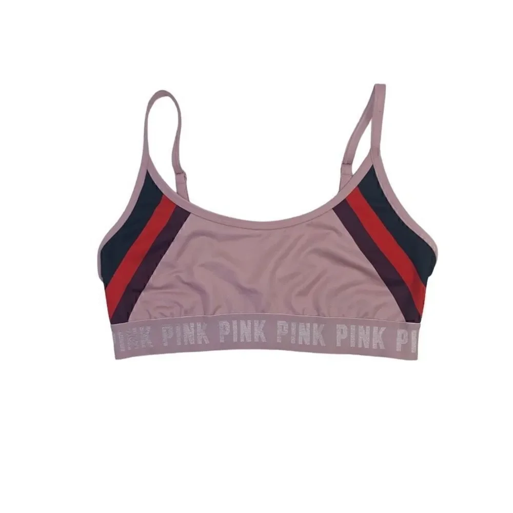 Pink Victoria’s Secret Pink Striped Sports Bra Size XS